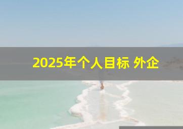 2025年个人目标 外企